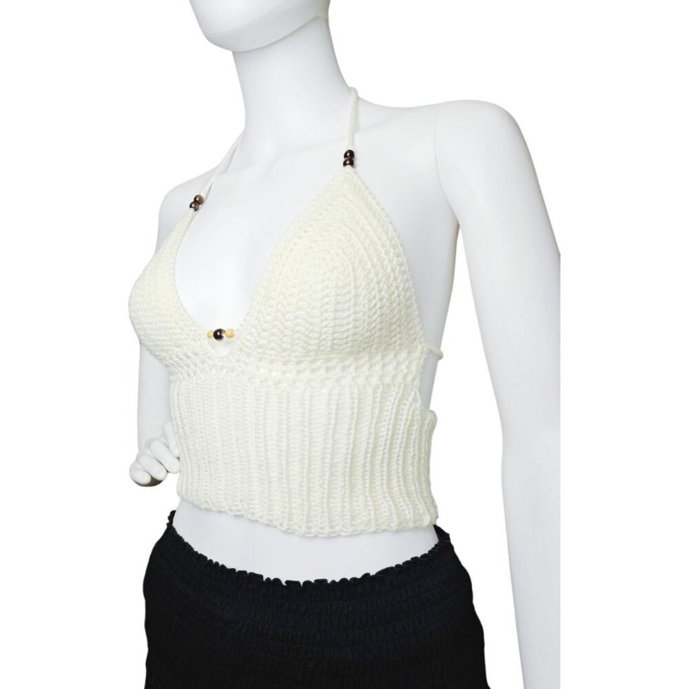 ๐ธ Handmade Crochet + Knit Ribโ Halter Top ๐ธ - Picture 5 of 7
